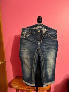 Amethyst Jeans Dark Blue Boyfriend Bermuda Shorts